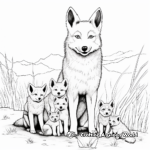 Coyote Family Coloring Pages: Parents and Pups 3