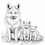 Coyote Family Coloring Pages: Parents and Pups 4