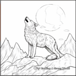 Coyote Howling in the Fall Night Coloring Pages 2
