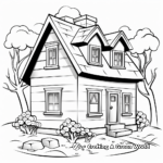 Cozy Cabin in February Coloring Pages 1