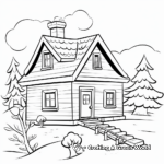 Cozy Cabin in February Coloring Pages 3