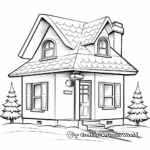 Cozy Christmas Cabin Coloring Pages 1