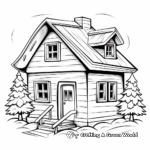 Cozy Christmas Cabin Coloring Pages 2