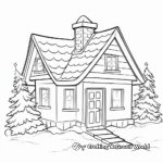 Cozy Christmas Cabin Coloring Pages 3