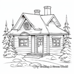 Cozy Christmas Cabin Coloring Pages 4