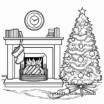 Cozy Christmas Fireplace Scene Coloring Pages 3