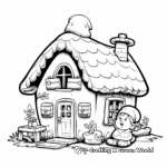 Cozy Gnome Home: Christmas Eve Scene Coloring Pages 1