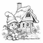 Cozy Gnome Home: Christmas Eve Scene Coloring Pages 2