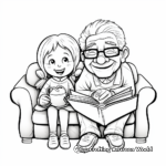 Cozy Reading with Grandpa Coloring Pages 1