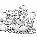 Cozy Reading with Grandpa Coloring Pages 2