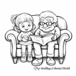 Cozy Reading with Grandpa Coloring Pages 3