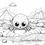 Crab Walking on Ocean Floor Coloring Pages 1