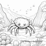 Crab Walking on Ocean Floor Coloring Pages 3