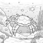 Crab Walking on Ocean Floor Coloring Pages 4