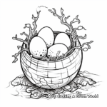 Cracked Egg and Easter Basket Coloring Pages 2