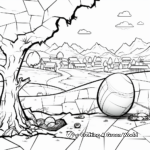 Cracked Egg with Easter Scenery Coloring Pages 4