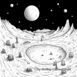 Crater-Scattered Moon Surface Coloring Pages 3