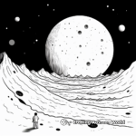 Crater-Scattered Moon Surface Coloring Pages 4