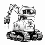 Crawler Excavator for Kid-Friendly Coloring Pages 4