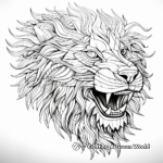 Creative Abstract Roaring Lion Coloring Pages 1