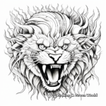 Creative Abstract Roaring Lion Coloring Pages 4