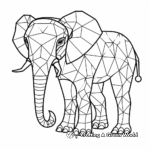 Creative Geometric Elephant Coloring Pages 3