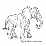 Creative Geometric Elephant Coloring Pages 4