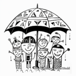 Creative Picasso-Style Umbrella Coloring Pages 1