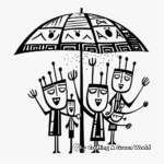 Creative Picasso-Style Umbrella Coloring Pages 3