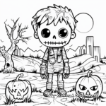 Creepy Halloween Graveyard Coloring Pages 2