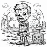 Creepy Halloween Graveyard Coloring Pages 3
