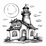 Creepy Haunted Lighthouse Coloring Pages 3