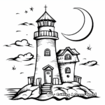 Creepy Haunted Lighthouse Coloring Pages 4