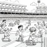 Cricket Match Scene Coloring Pages 3