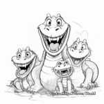 Crocodile Family Coloring Pages: Male, Female, and Young 3