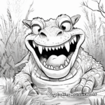Crocodile Scenes: Swamp Life Coloring Pages 1
