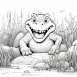 Crocodile Scenes: Swamp Life Coloring Pages 4