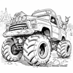 Crushing Cars Police Monster Truck Coloring Pages 1