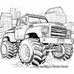 Crushing Cars Police Monster Truck Coloring Pages 2