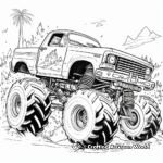 Crushing Cars Police Monster Truck Coloring Pages 3