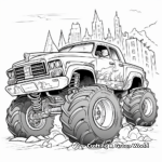 Crushing Cars Police Monster Truck Coloring Pages 4