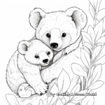 Cuddling Koala Zoo Coloring Pages 1