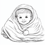 Cuddly Baby in a Blanket Coloring Pages 1