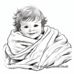 Cuddly Baby in a Blanket Coloring Pages 2