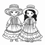 Cultural USA Traditional Dresses Coloring Pages 2