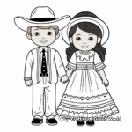 Cultural USA Traditional Dresses Coloring Pages 3