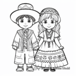 Cultural USA Traditional Dresses Coloring Pages 4