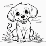 Cute and Playful Puppy Dog Coloring Pages 2