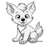 Cute and Simple Wolf Cub Coloring Pages for Toddlers 1