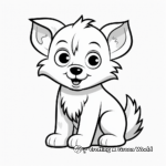 Cute and Simple Wolf Cub Coloring Pages for Toddlers 3